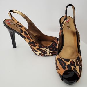 Guess size 10 leopard print heels